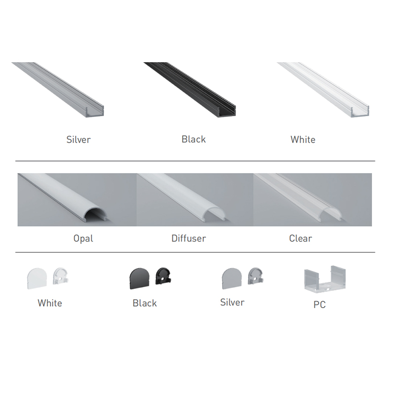 Black LED Channel Aluminum Profile For 15mm Double Row LED Strip Lighting Black LED Channel Aluminum Profile For 15mm Double Row LED Strip Lighting
